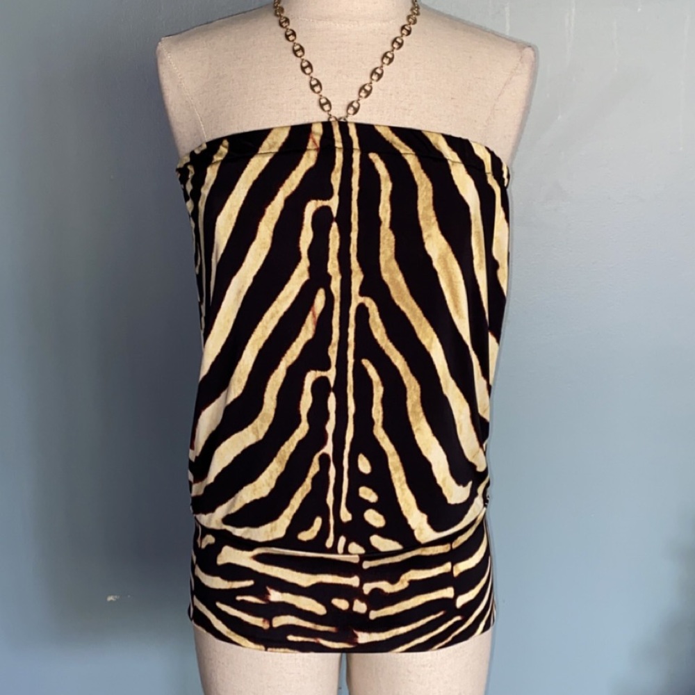 Zebra Print Tie Halter Top